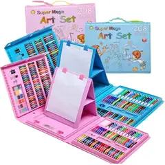 GENERICO - Kit de Arte Infantil Portátil con 208 Piezas Creativas