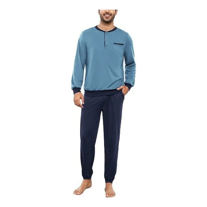 MPROPIA - Pijama Hombre. Manga Larga. Delagado. Primavera 4021
