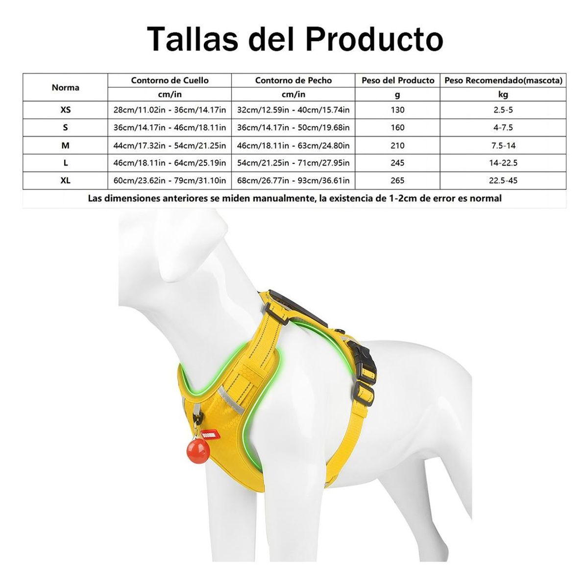 GENERICO - Arnés Reflectante y Ajustable para Perros con Asa y Comodidad