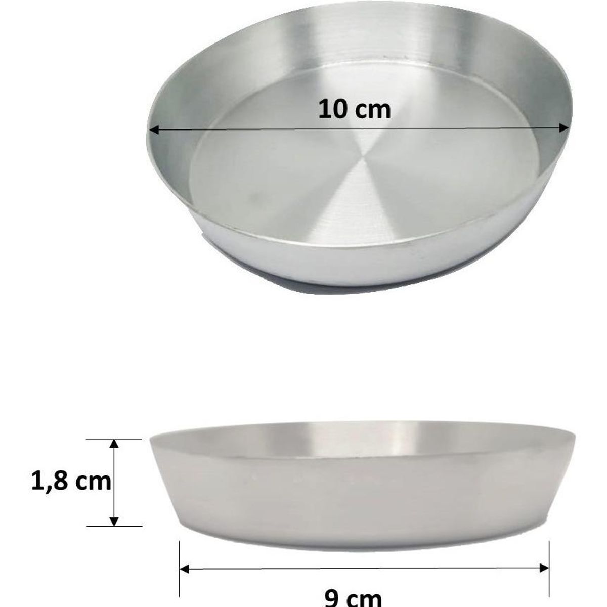 GENERICO - Pack de 6 Moldes Mini Tartaletas de Aluminio 10 cm