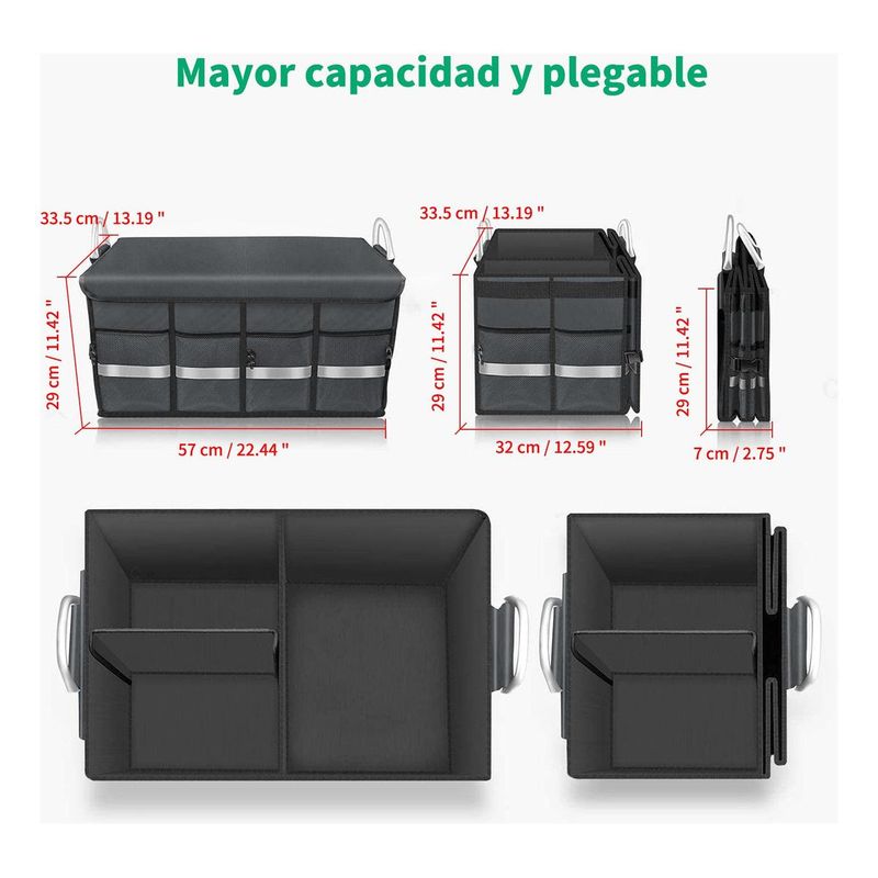 GENERICO - Organizador Plegable para Maletero con Compartimentos 55L