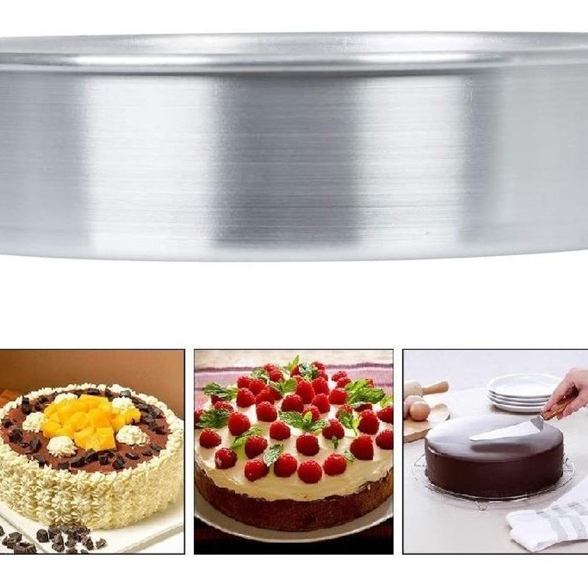 GENERICO - Molde Redondo de Aluminio para Tortas y Queques 30cm