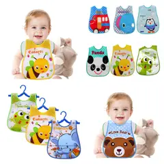 GENERICO - Pack 2 Baberos silicona bebe sin manga Diseño y Color niña