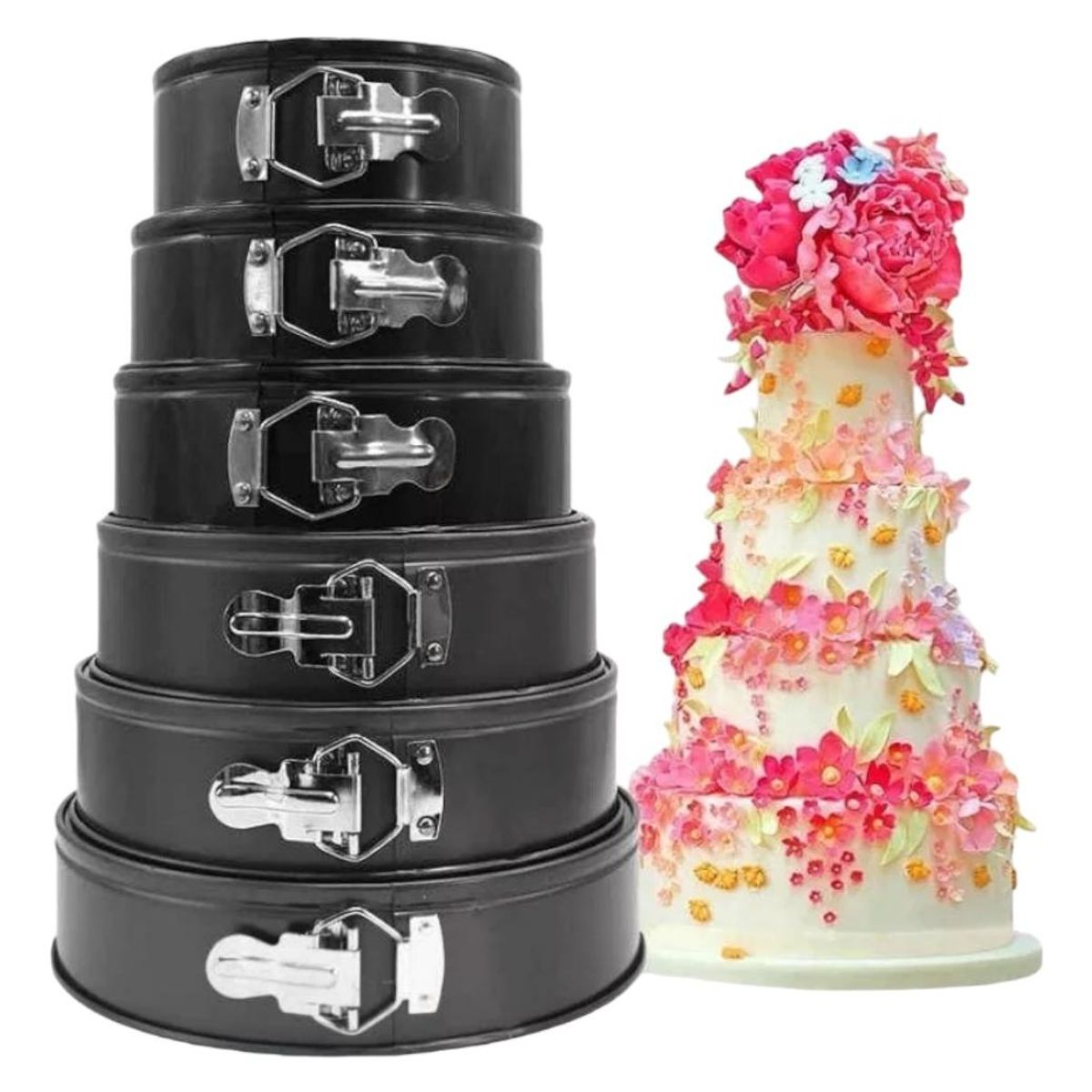 GENERICO - Set de 6 Moldes Redondos Antiadherentes para Repostería