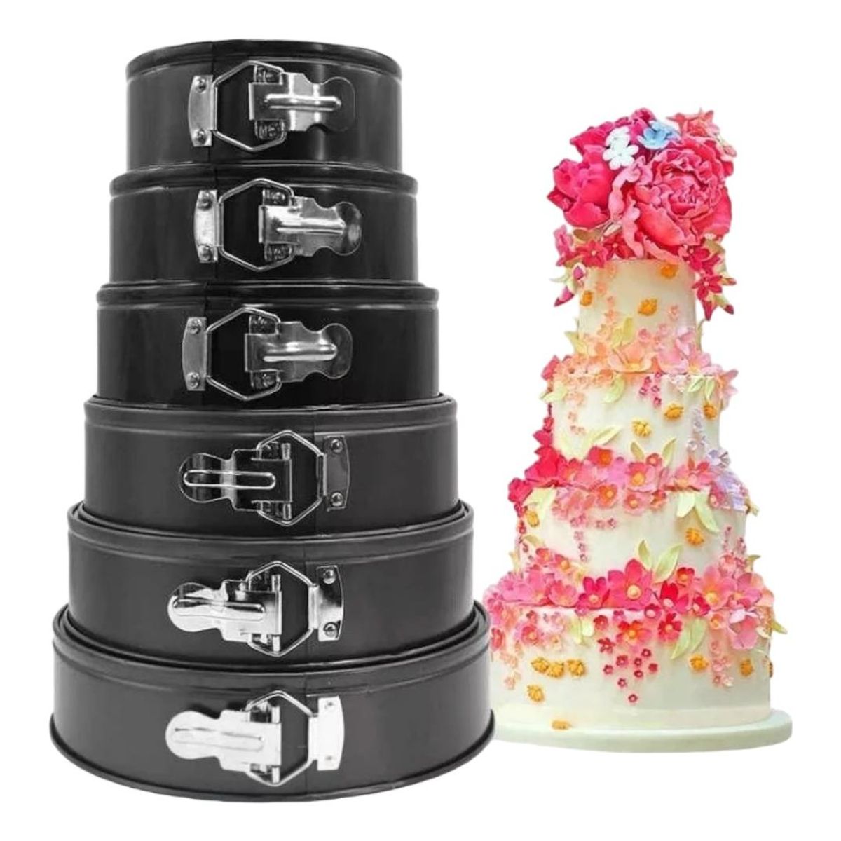 GENERICO - Set de 6 Moldes Redondos Antiadherentes para Repostería