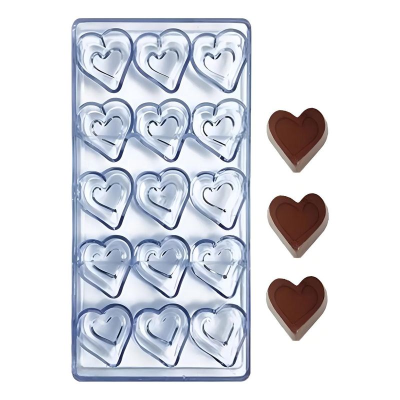GENERICO - Moldes de Policarbonato Corazón 3D para Chocolates Creativos