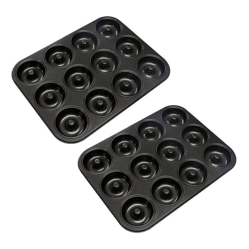GENERICO - Pack de 2 Moldes Rectangulares para Hornear Donas Saludables
