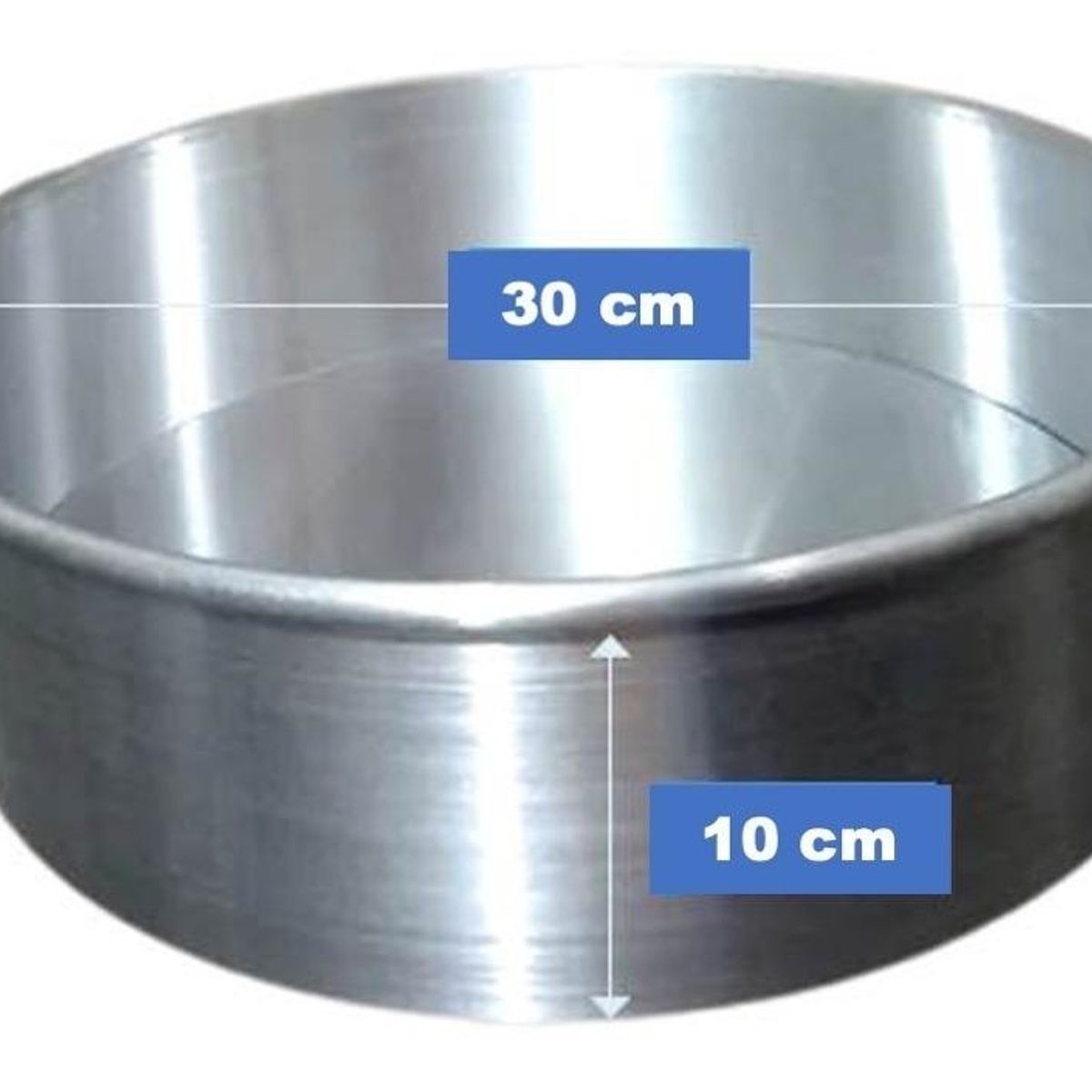 GENERICO - Molde Redondo de Aluminio para Tortas y Bizcochos 30 cm