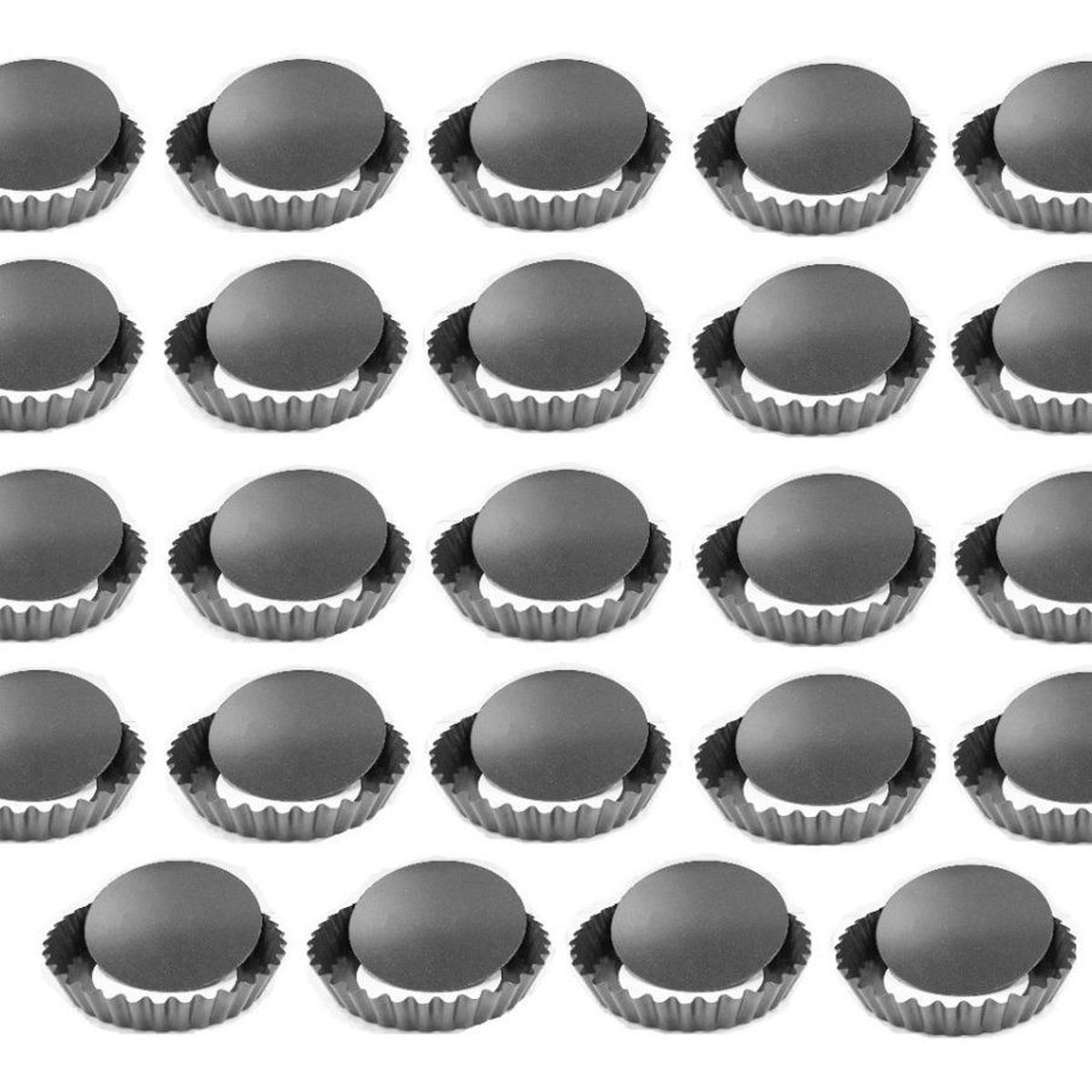 GENERICO - Pack 24 Moldes Desmontables para Tartaletas Individuales 105cm