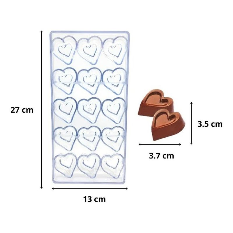 GENERICO - Moldes 3D de Policarbonato para Crear Chocolates en Forma de Corazón