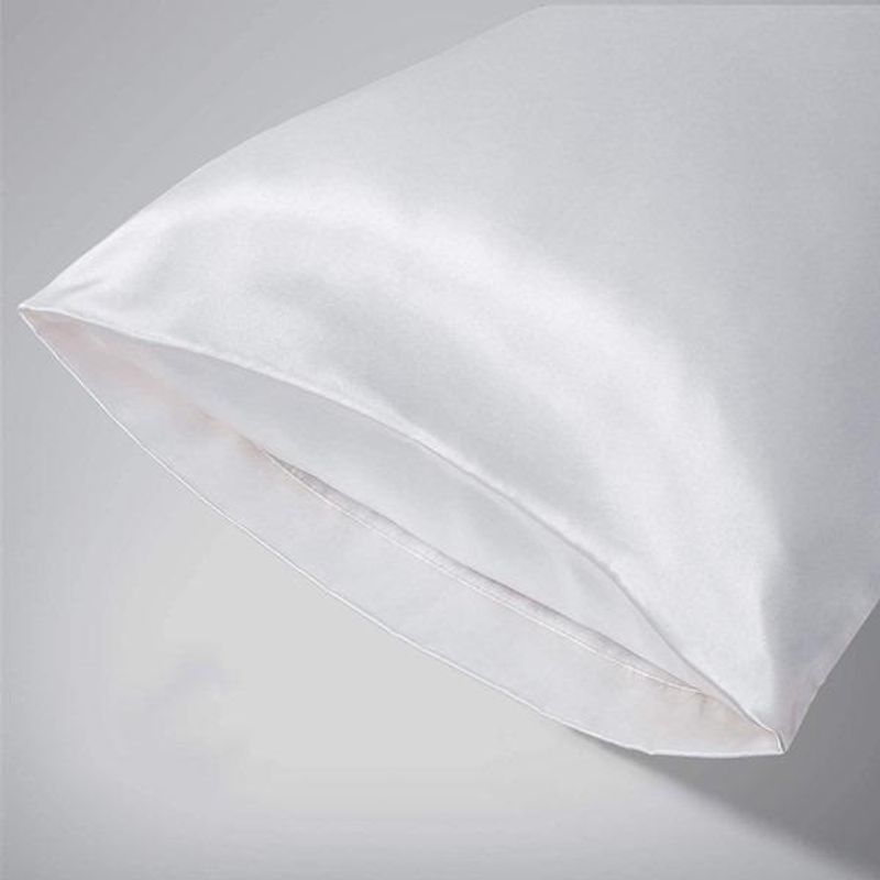 GENERICO - Funda de Almohada de Seda Satén 600 Hilos Suave y Saludable