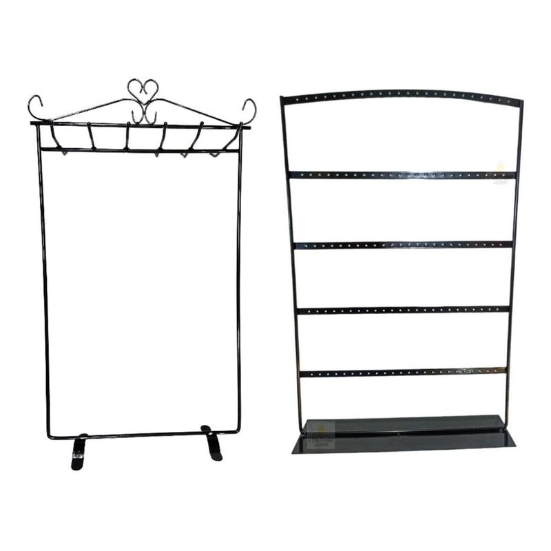 GENERICO - Soporte Metal Negro para Aros y Cadenas Práctico y Elegante