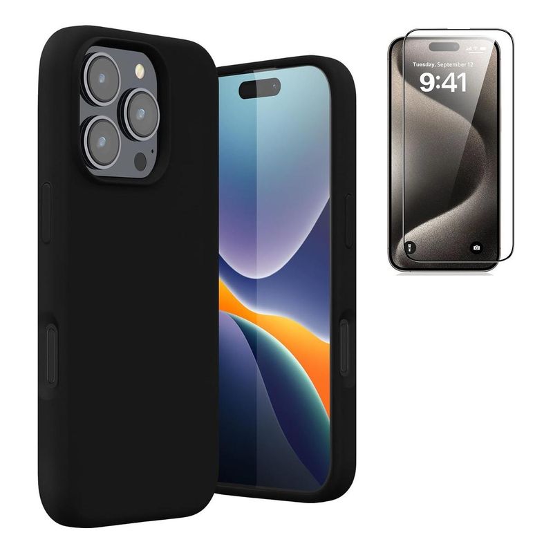 GENERICO - Funda de Silicona con Protector para iPhone 16 Pro Max