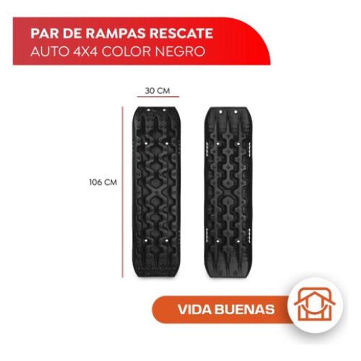 GENERICO - Rampas Rescate 4x4 para Arena y Nieve Set de 2 Piezas