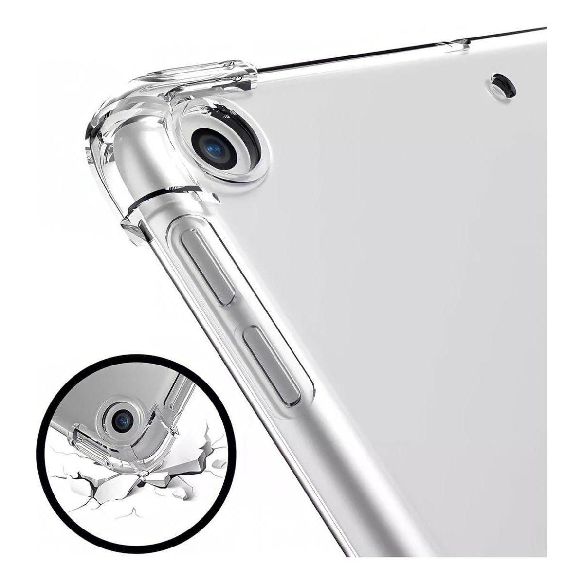 GENERICO - Funda Transparente de Silicona con Vidrio Templado para iPad 102