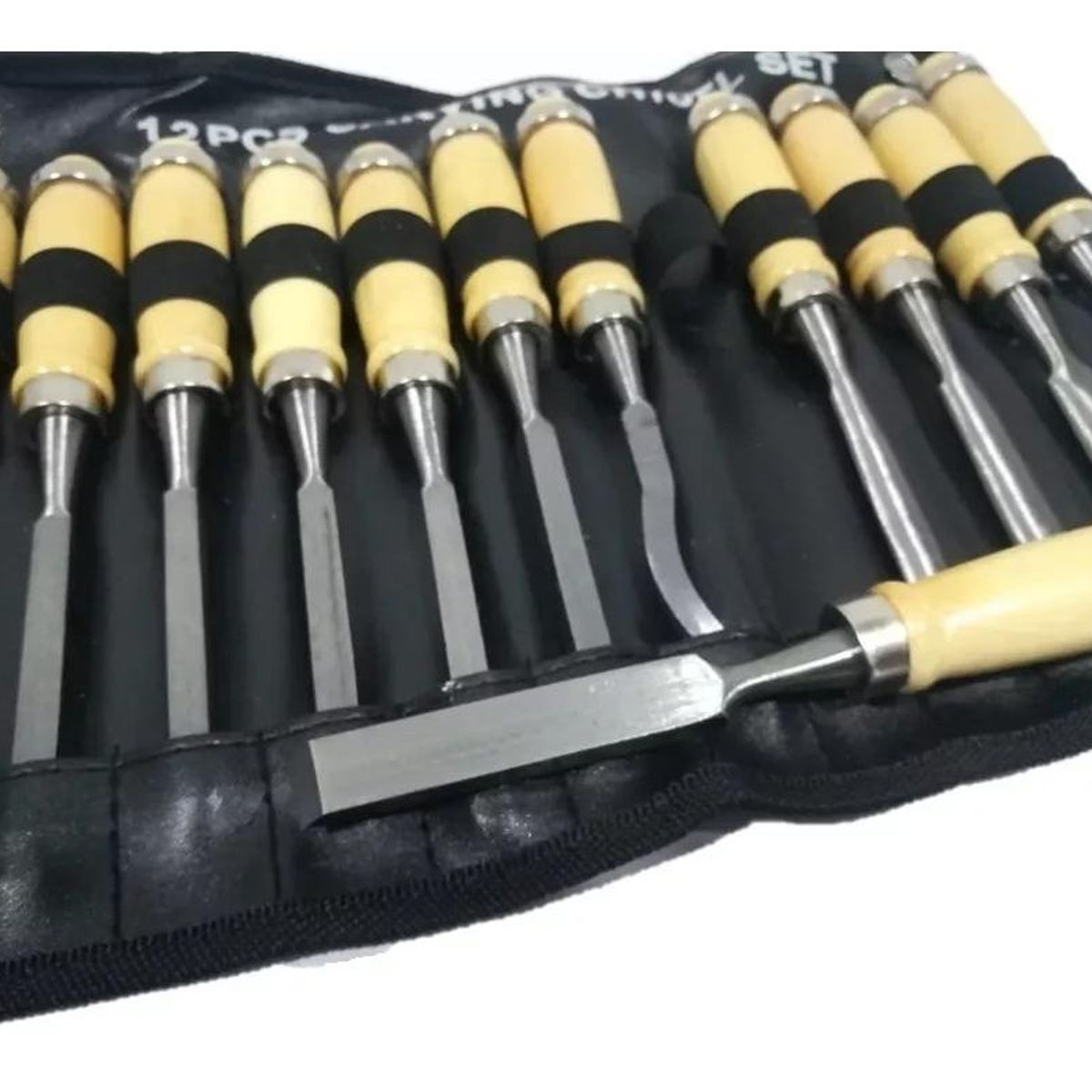 GENERICO - Juego Completo de 12 Gubias y Piedra para Afilar Maderas