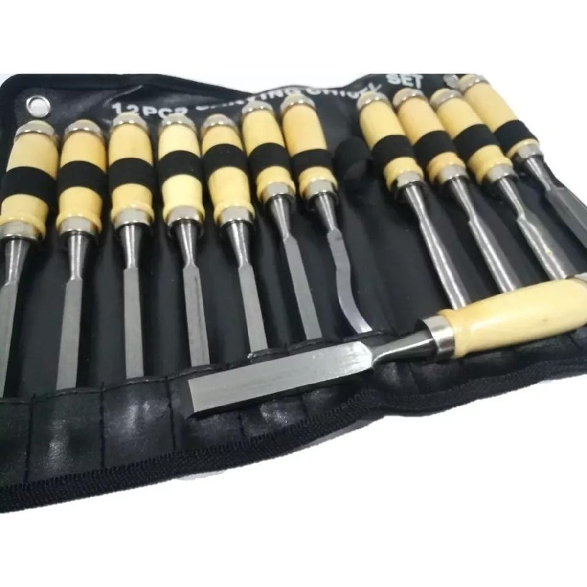 GENERICO - Juego Completo de 12 Gubias y Piedra para Afilar Maderas