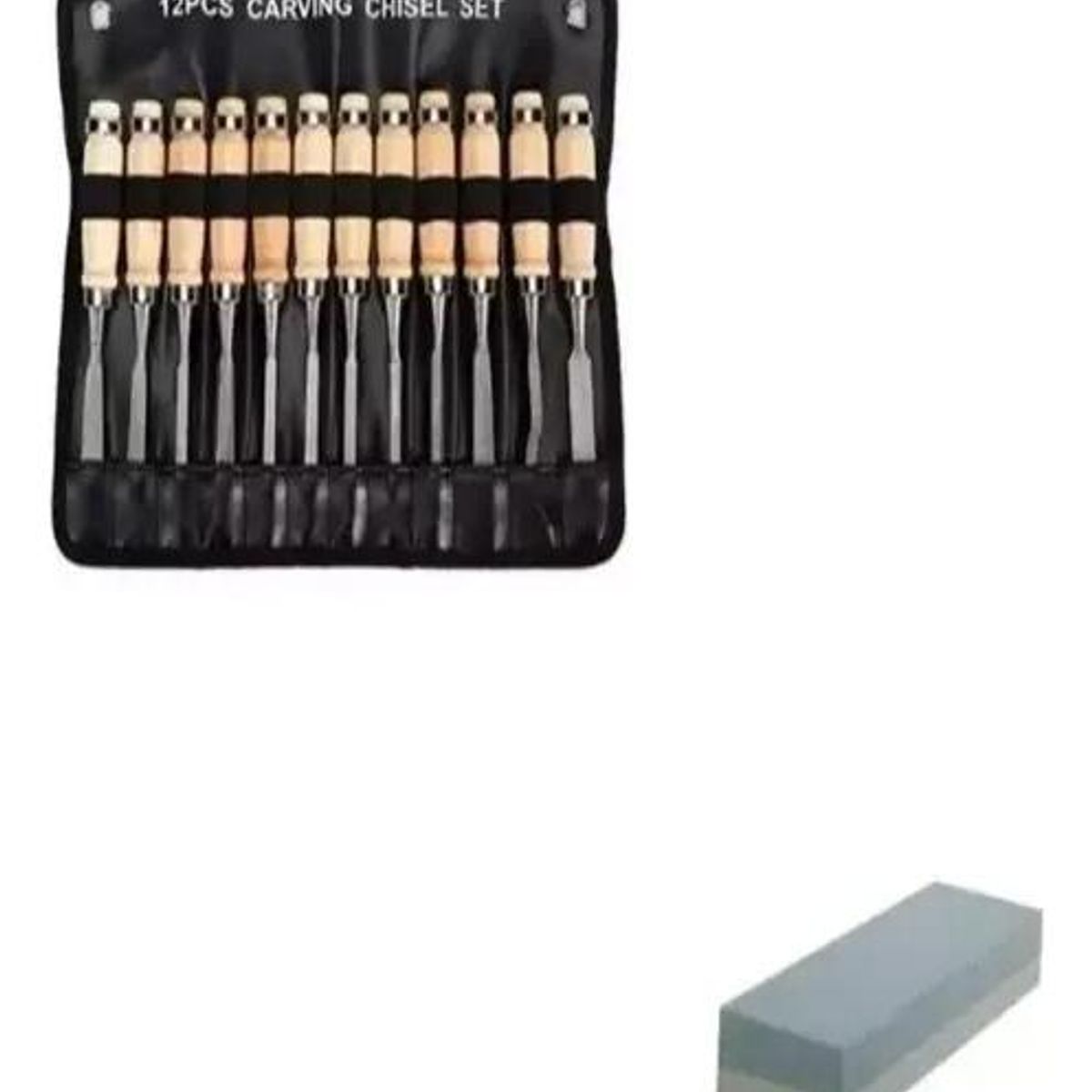 GENERICO - Set de 12 Gubias de Madera con Piedra para Afilar