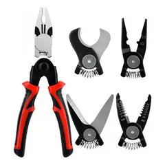 GENERICO - Alicates 5 en 1 Intercambiables Multiusos para Reparaciones