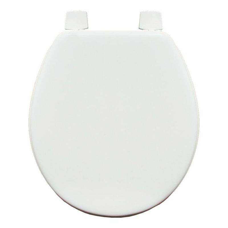 GENERICO - Asiento de Wc Redondo en Madera Tapa Blanca Brillante