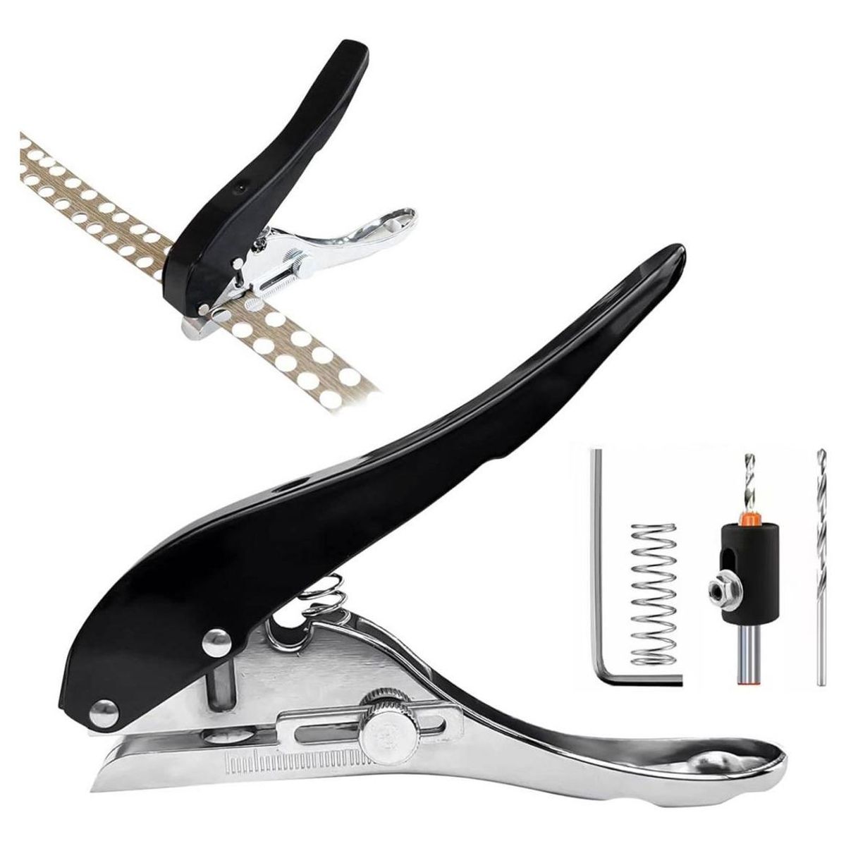 GENERICO - Alicate Perforador de Zinc 8mm con Repuestos Incluidos