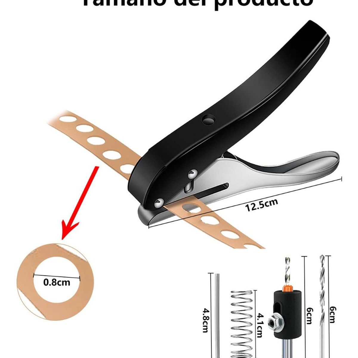 GENERICO - Alicate Perforador de Zinc 8mm con Repuestos Incluidos