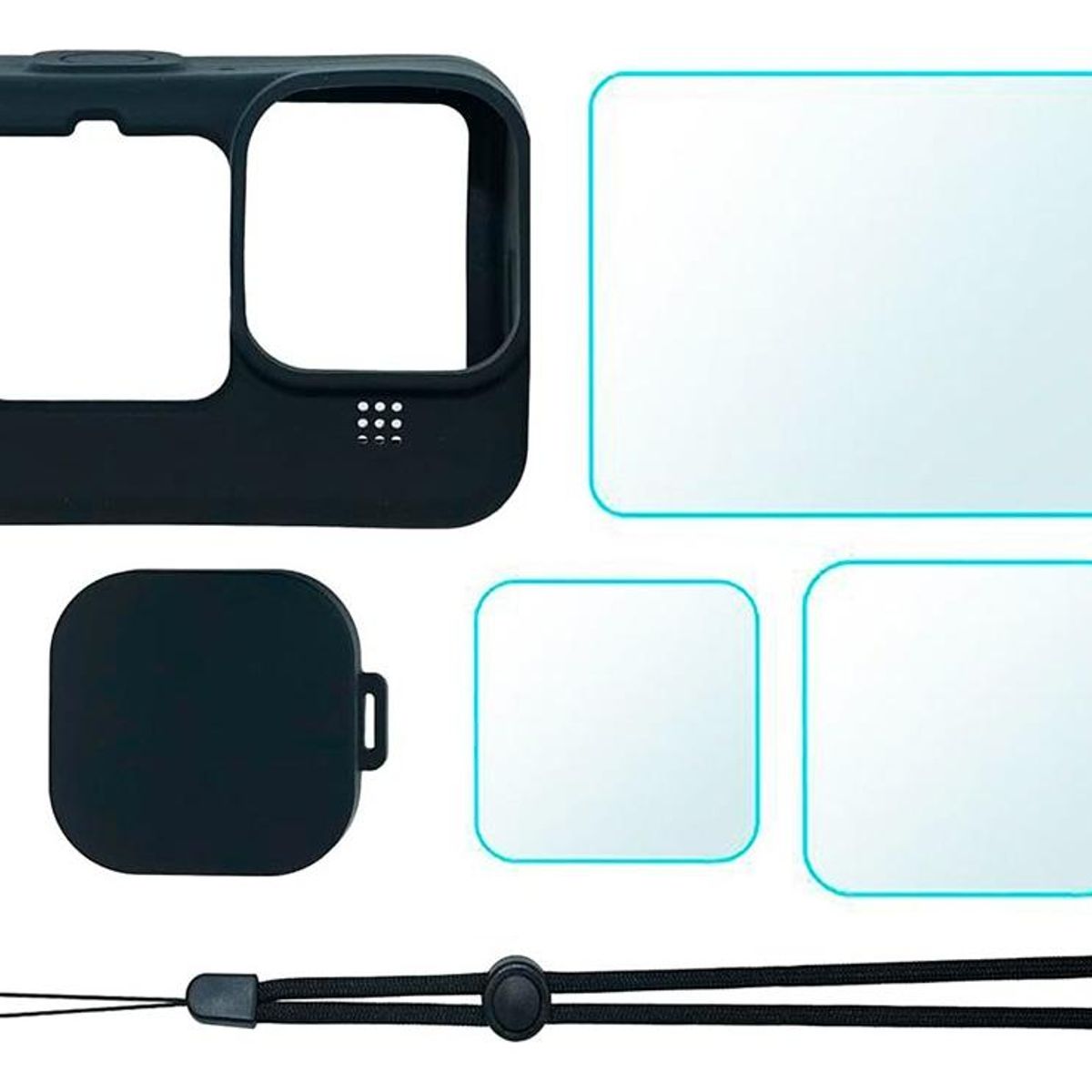 GENERICO - Kit de Protección Silicona y Vidrio para Cámaras GoPro