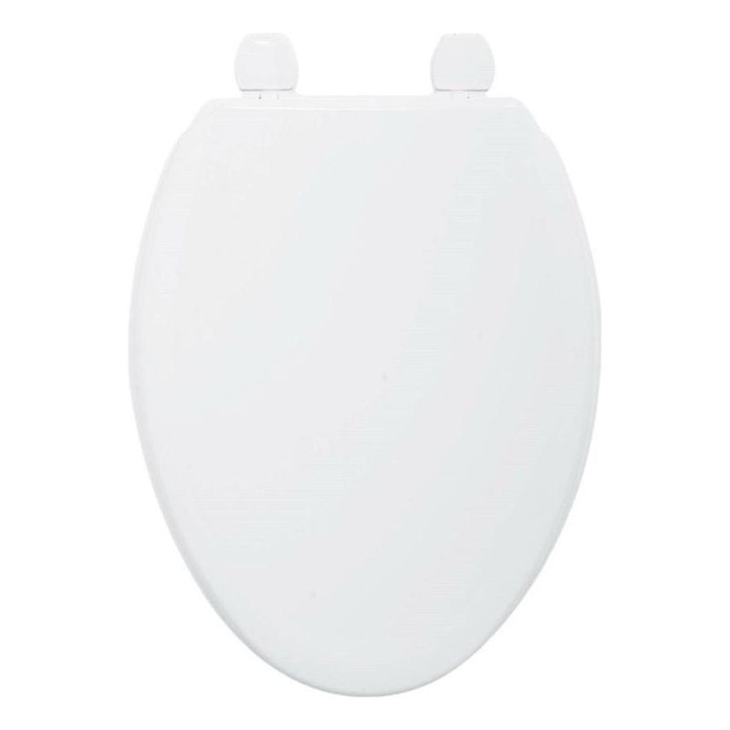GENERICO - Asiento de Inodoro Plástico Elongado con Tapa Blanca