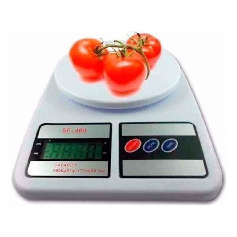 GENERICO - Balanza Digital Blanca de Cocina 7 Kg con Precisión Alta