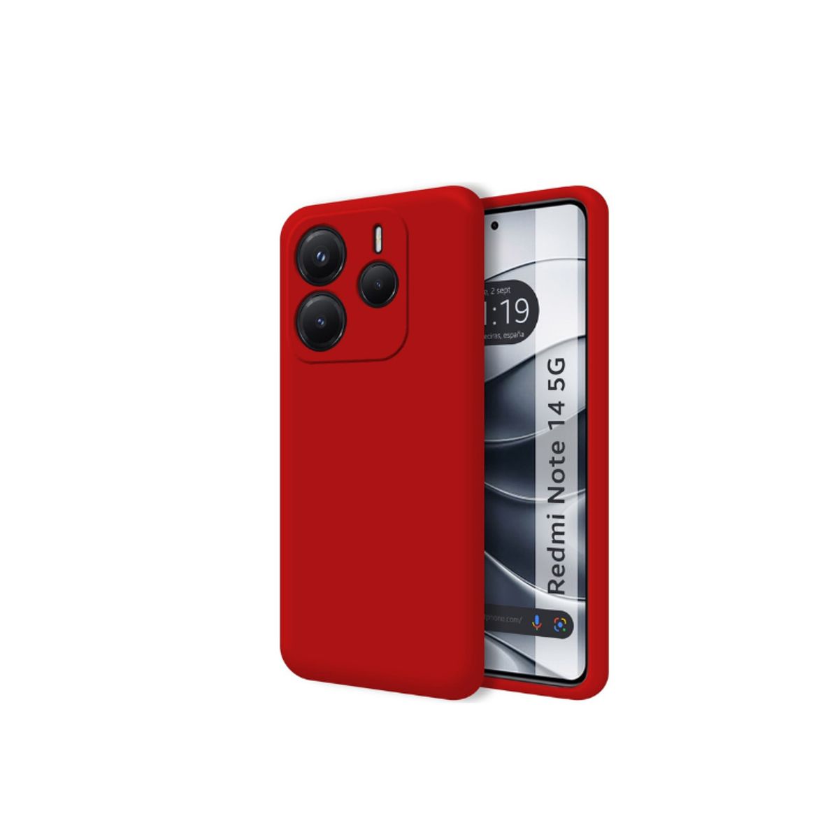 GENERICO - Carcasa Silicona Color Para Redmi Note 14 5G - Rojo