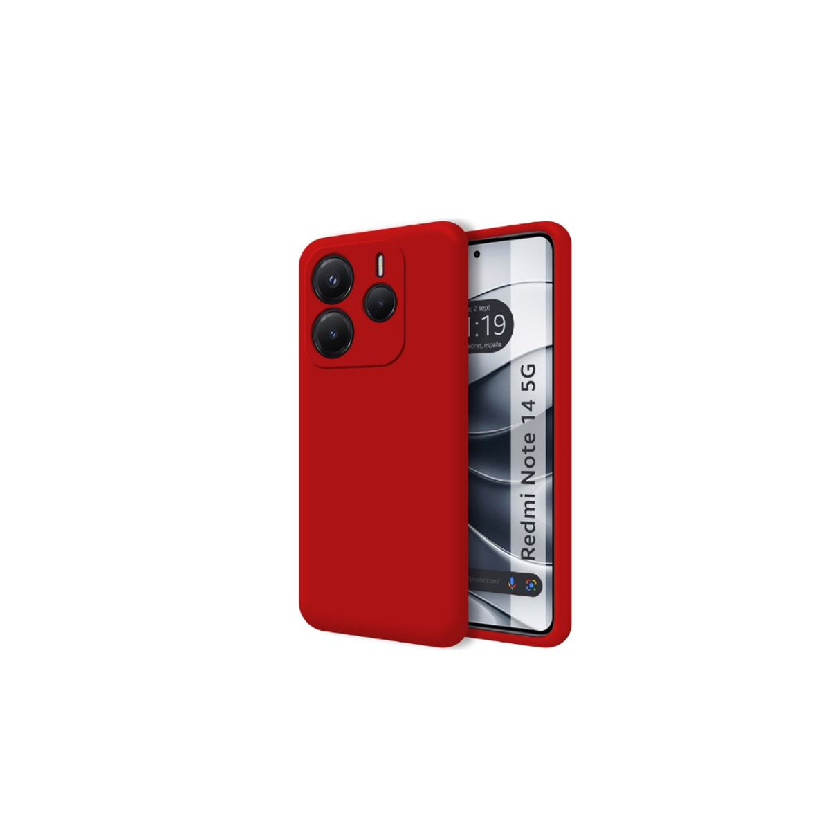 GENERICO - Carcasa Silicona Color Para Redmi Note 14 5G - Rojo