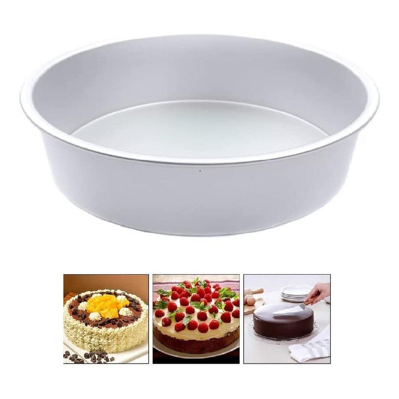 GENERICO - Molde Redondo de Aluminio para Tortas y Queques 26cm