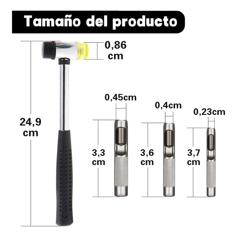GENERICO - Kit Completo para Colocar Ojetes con 3000 Piezas Variadas
