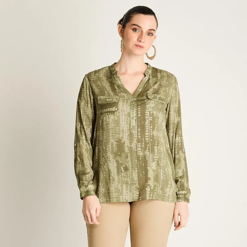 LORENZO DI PONTTI - Blusa Manga Larga Verde