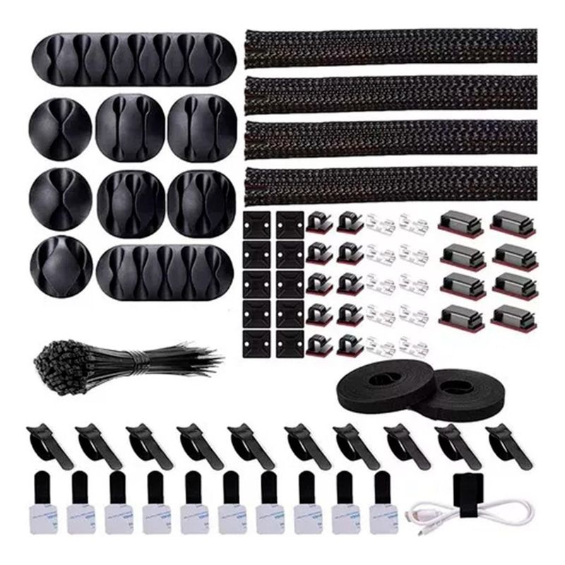 GENERICO - Kit Completo de Organización y Sujeción de Cables 173 Pzs