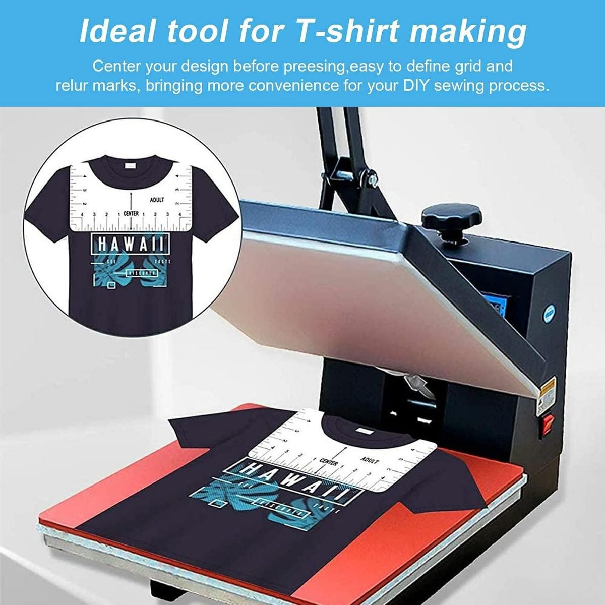 GENERICO - Reglas de Alineación para Camisetas Set de 4 Piezas PVC