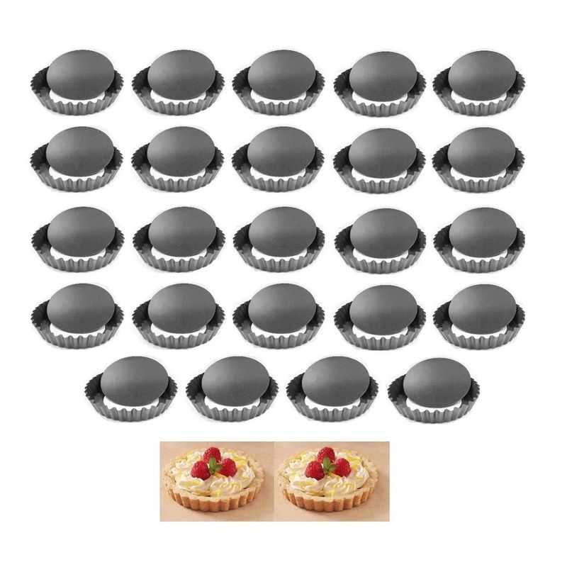 GENERICO - Pack 24 Moldes Desmontables para Tartaletas Individuales 105 cm