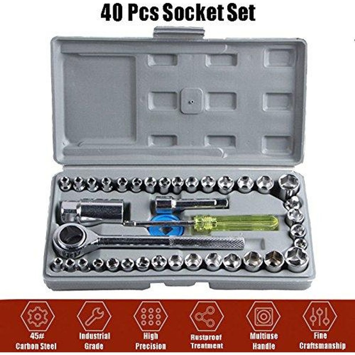 GENERICO - Juego de 40 Llaves Trinquete para Mantenimiento de Vehículos