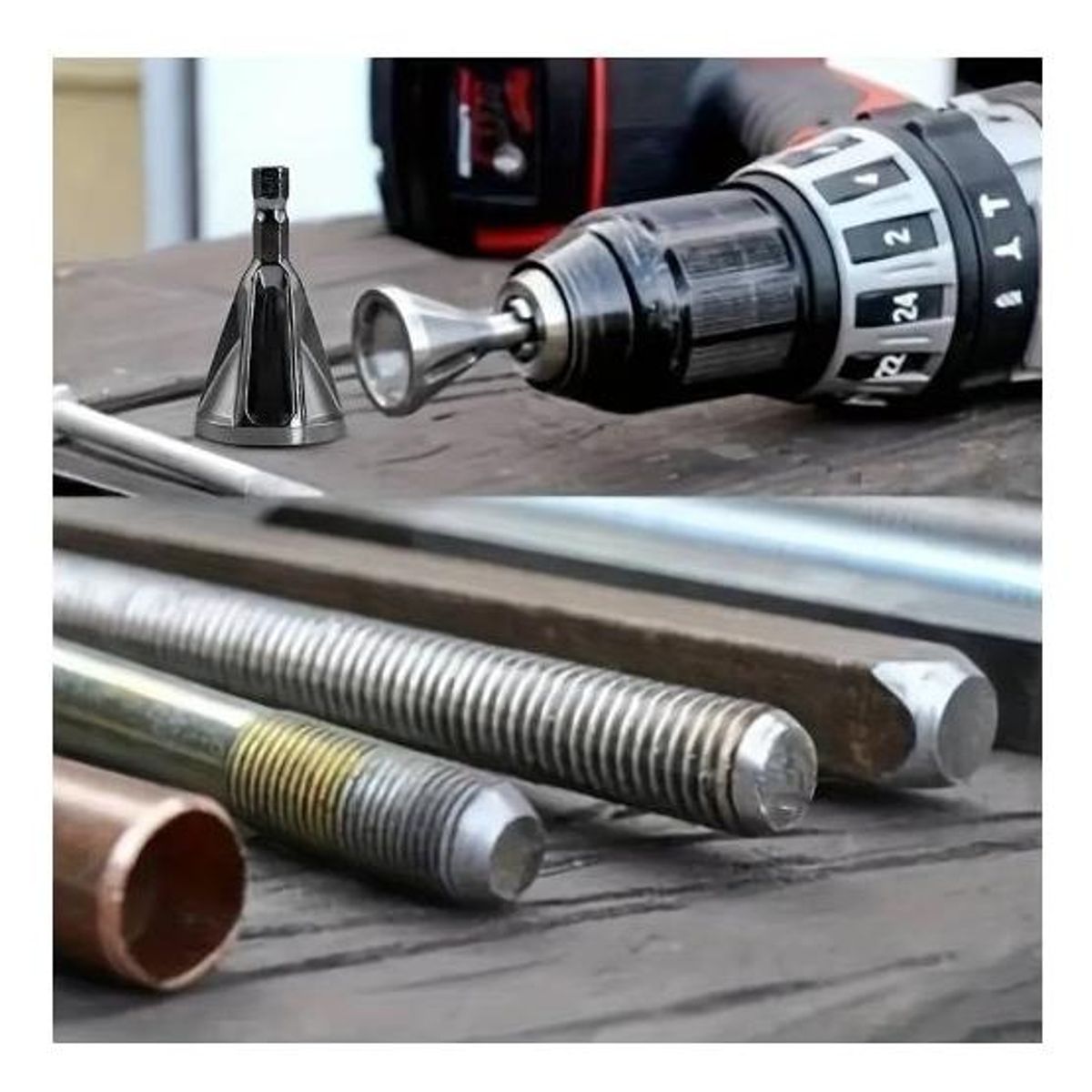 GENERICO - Desbarbador multifuncional de metal para tornillos y pernos