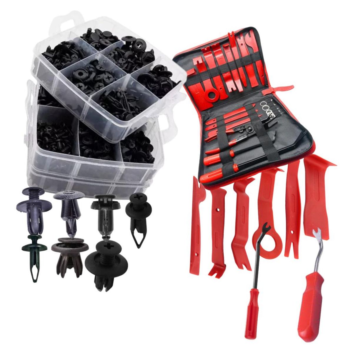 GENERICO - Kit de 650 Clips y Herramientas para Molduras de Auto