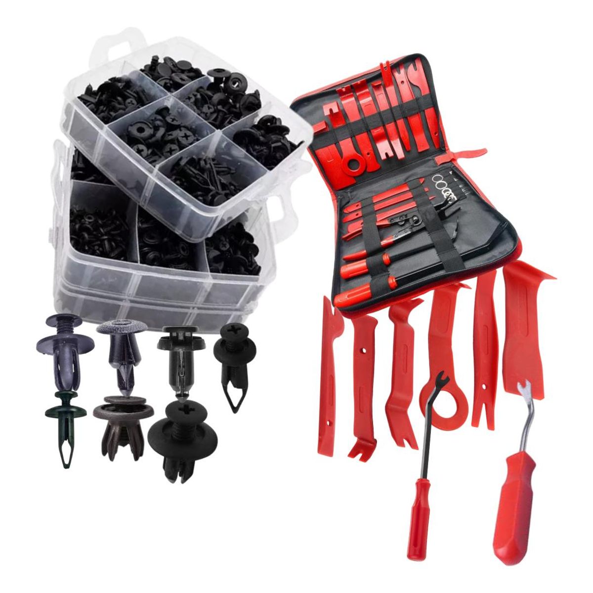 GENERICO - Kit de 650 Clips y Herramientas para Molduras de Auto
