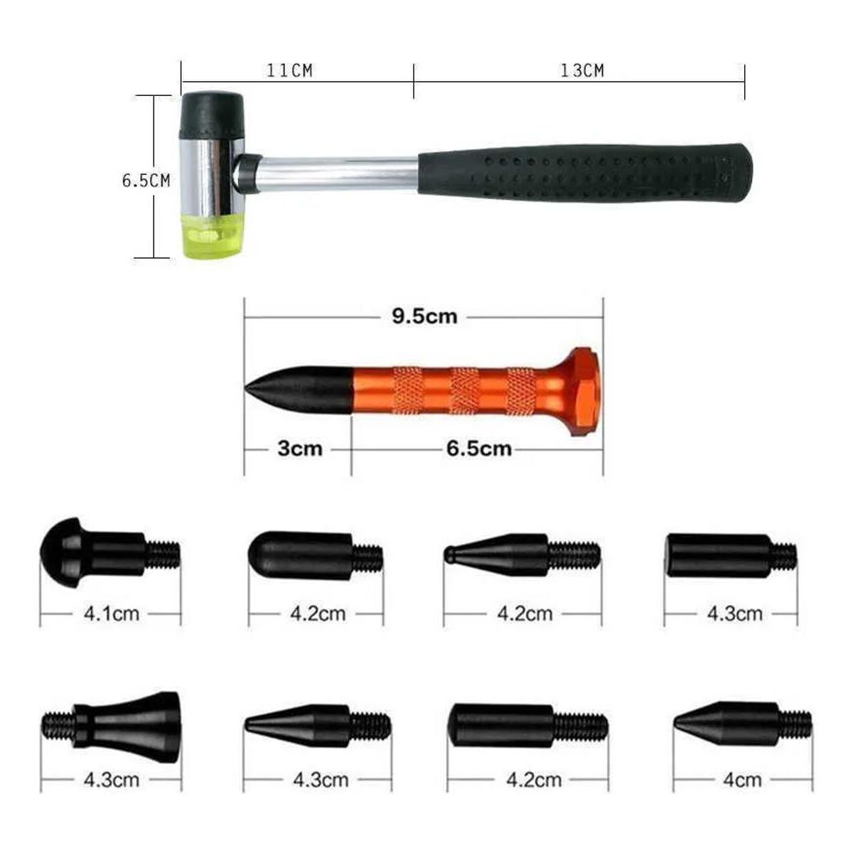 GENERICO - Kit 11 Piezas para Reparación de Abolladuras sin Pintura