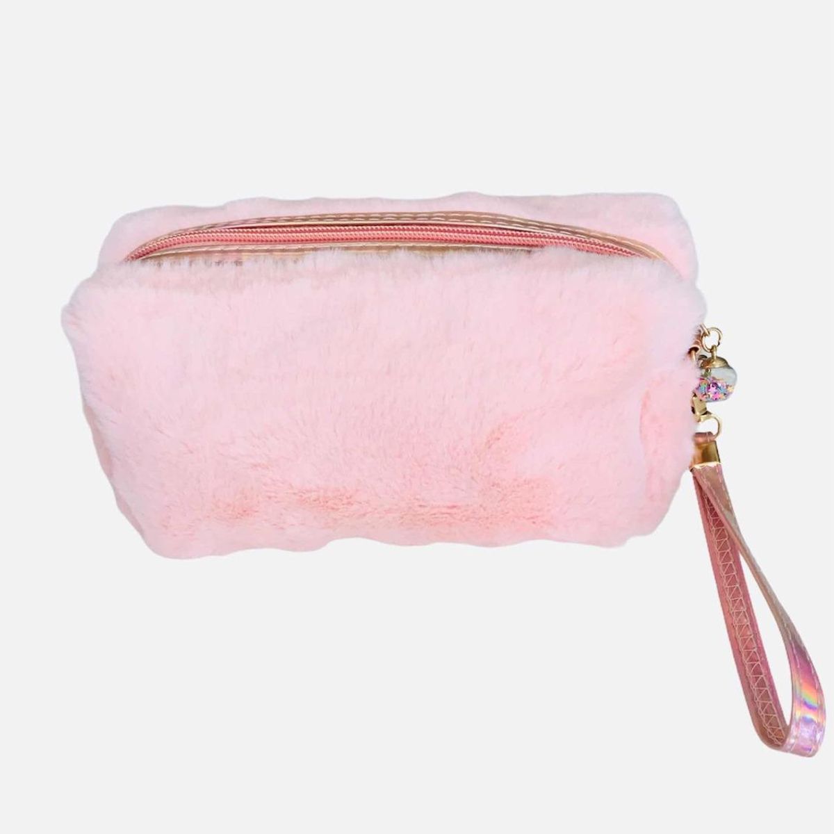 GENERICO - Neceser de Peluche Damasco Ideal para Cosméticos o Accesorios