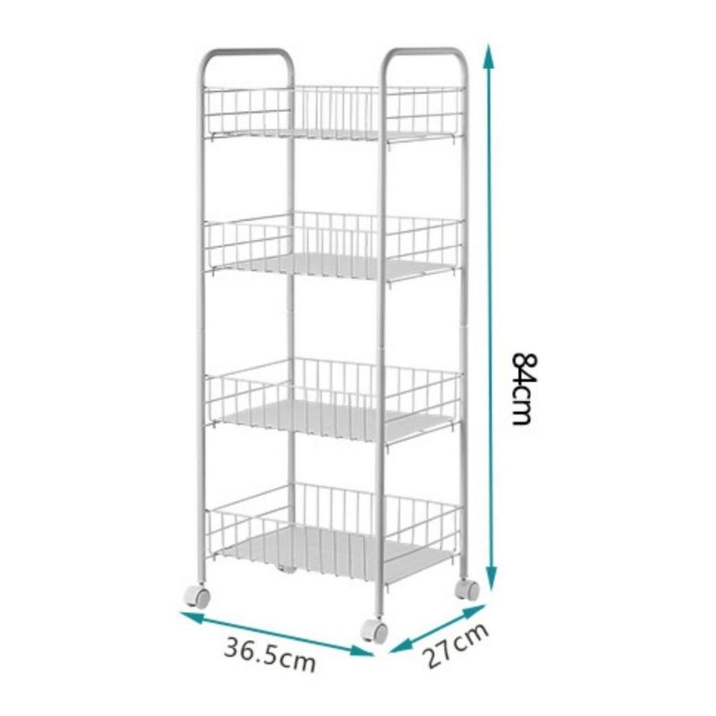 GENERICO - Carrito Organizador de 4 Niveles con Ruedas Móvil y Práctico
