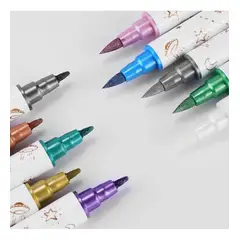 GENERICO - Lápices Metalizados Doble Punta para Lettering y Pintura