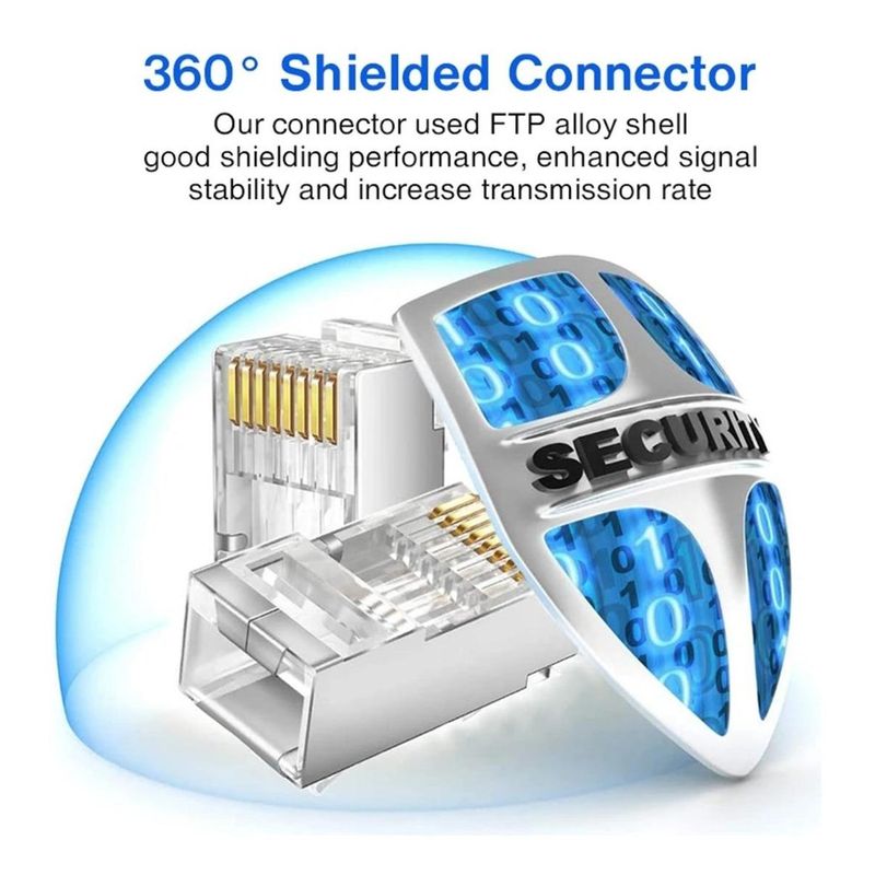 GENERICO - Conectores RJ45 CAT6 Blindados con Fundas Pack 50 Unidades