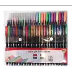 GENERICO - Lápices de Gel Fluorescente 48 Colores Vibrantes