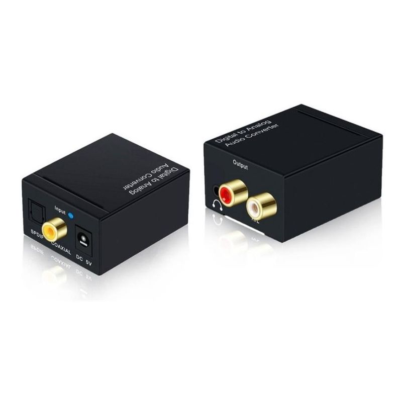 GENERICO - Convertidor de Audio Digital a RCA y Jack 35 mm Negro