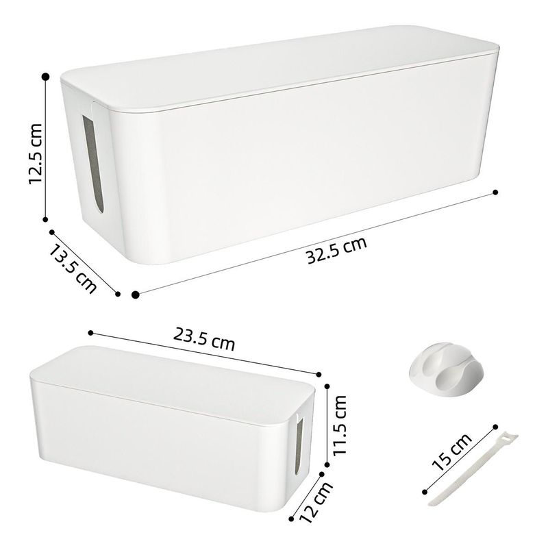 GENERICO - Caja Organizadora de Cables para Hogar y Oficina 2 Piezas
