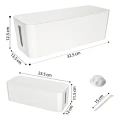 GENERICO - Caja Organizadora de Cables para Hogar y Oficina 2 Piezas